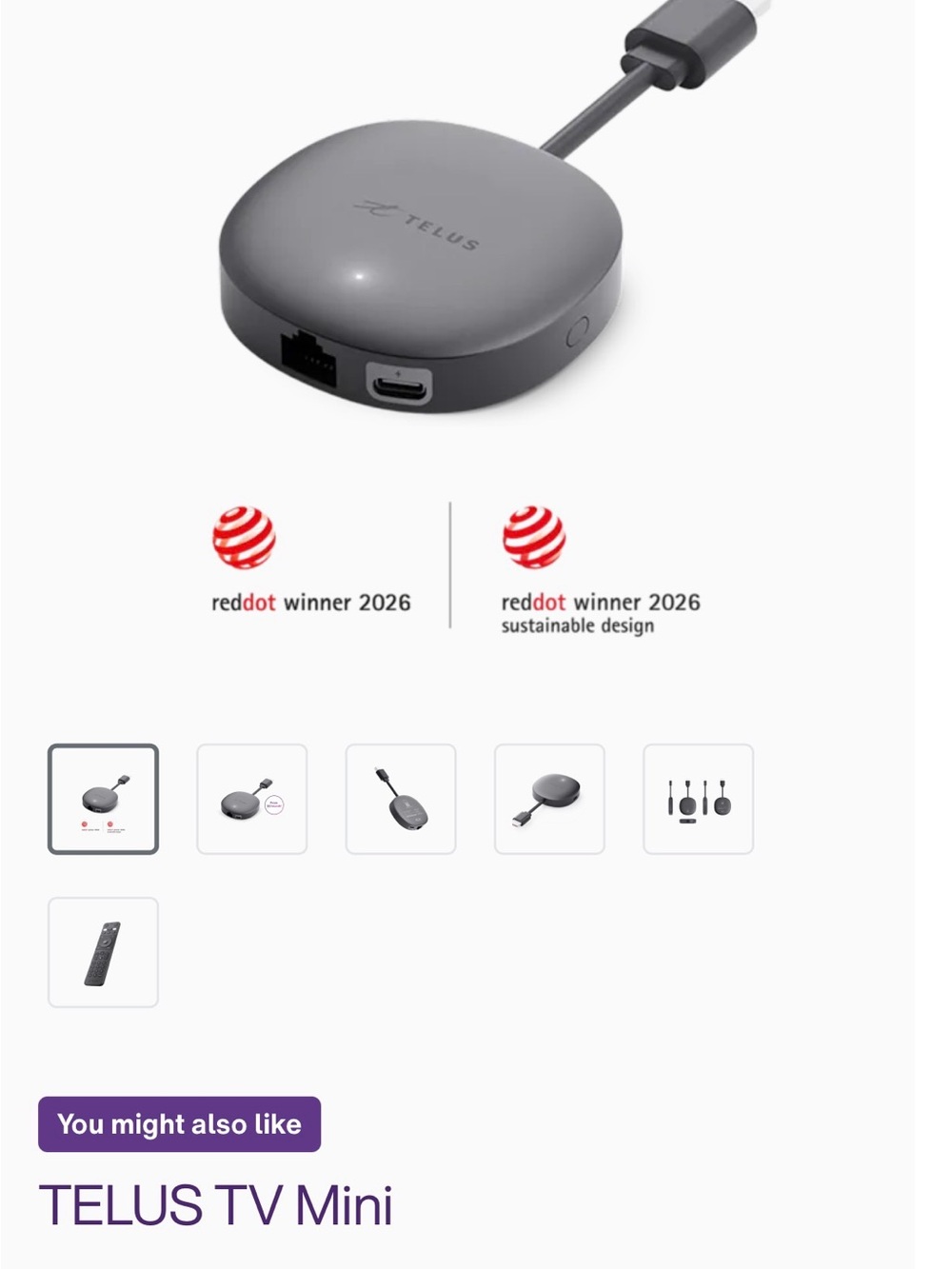 TV Mini Streaming Adapter – Gray